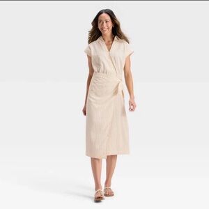Universal Thread Cream Wrap Midi Dress